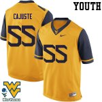 Youth West Virginia Mountaineers NCAA #55 Yodny Cajuste Gold Authentic Nike Stitched College Football Jersey YX15Y86OO